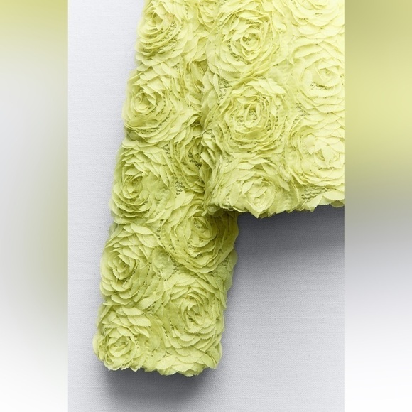 New ZARA Textured Floral Cardigan Jacket - Picture 6 of 6